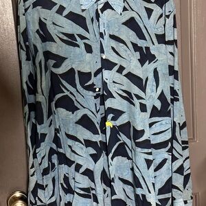 Theory Blue and Black Casual Button Down Shirt